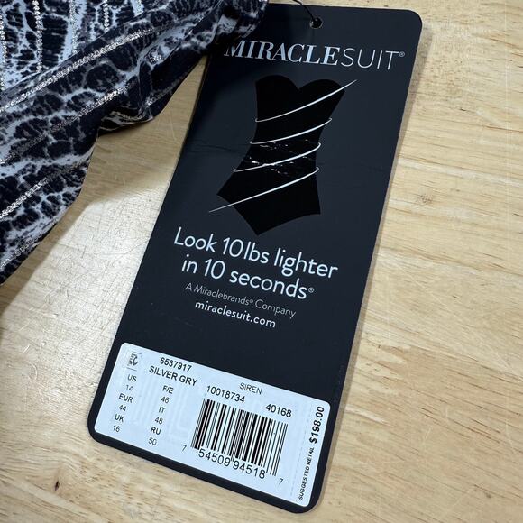 Miraclesuit NWT Python Siren One Piece Swimsuit Size 14 Metallic Underwire Bra - Picture 6 of 12